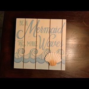 Wooden, mermaid sign